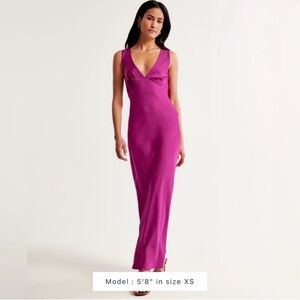 Abercrombie & Fitch Plunge Cowl Back Maxi Dress